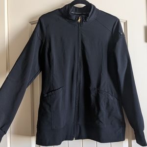 Black zip up scrub jacket